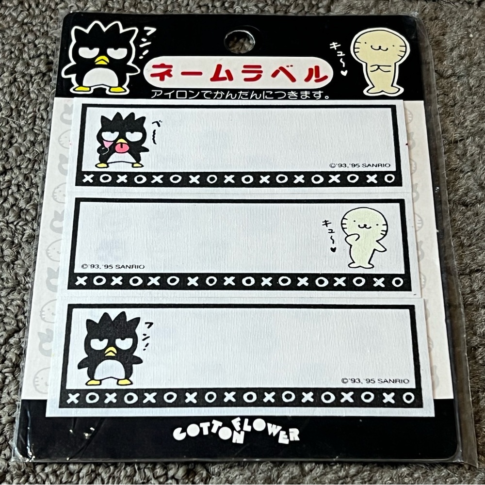 *1995* Bad Badtz-Maru Name Wappen Tag Iron-On Patch Japan Official Sanrio Kawaii